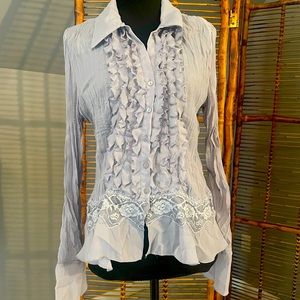 Adorable crinkle frill blouse